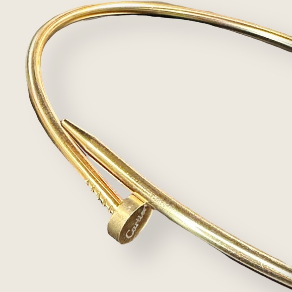 RESTOCKED Yellow Gold-Plated Stainless Steel Nail Collar Designer Style Necklace - Picture 2 of 16